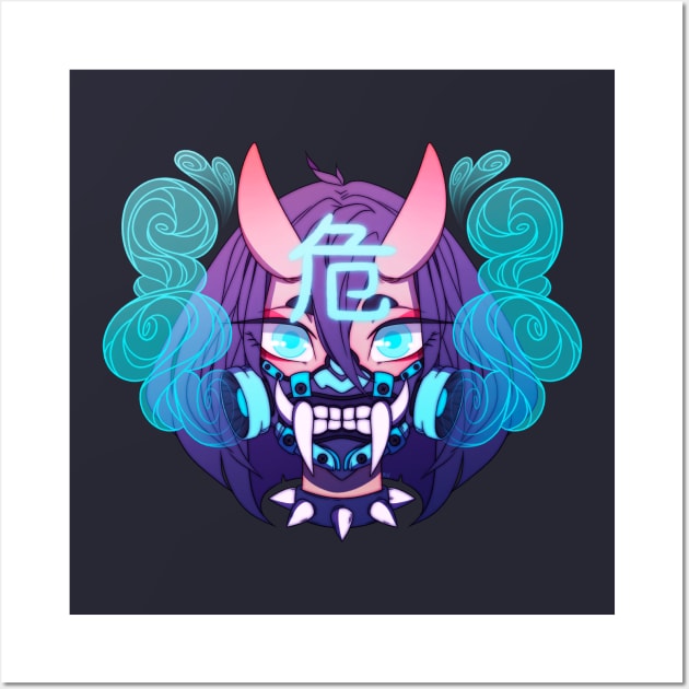 Blue Oni Wall Art by ʜᴏᴘᴇ ᴍᴀʏ ꜰᴀᴅᴇ